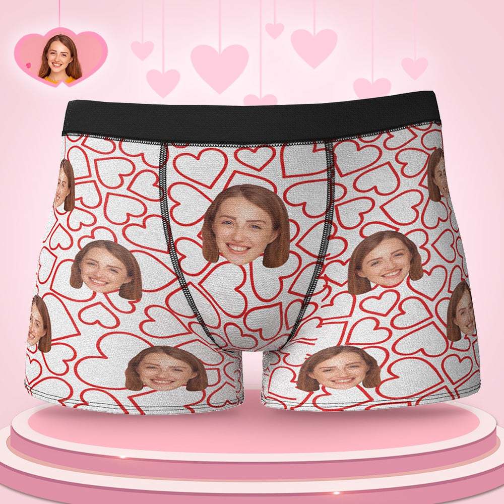 Custom Face Boxers Briefs My Heart is Yours Valentine's Day Gifts For Him - MyFaceBoxer