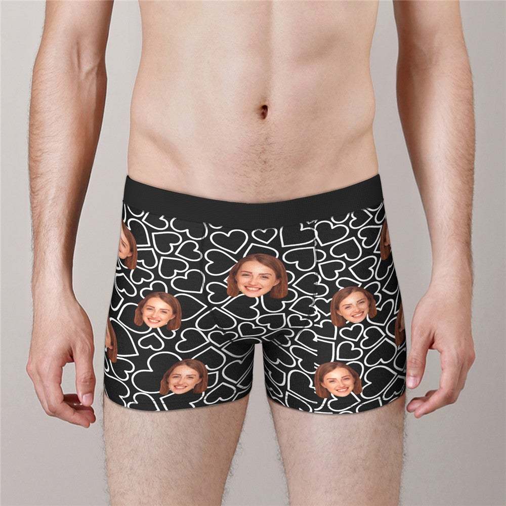 Custom Face Boxers Briefs My Heart is Yours Valentine's Day Gifts For Him - MyFaceBoxer