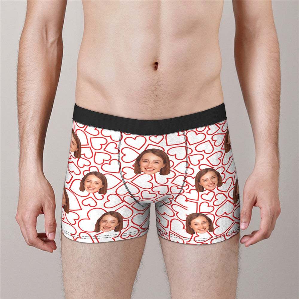 Custom Face Boxers Briefs My Heart is Yours Valentine's Day Gifts For Him - MyFaceBoxer