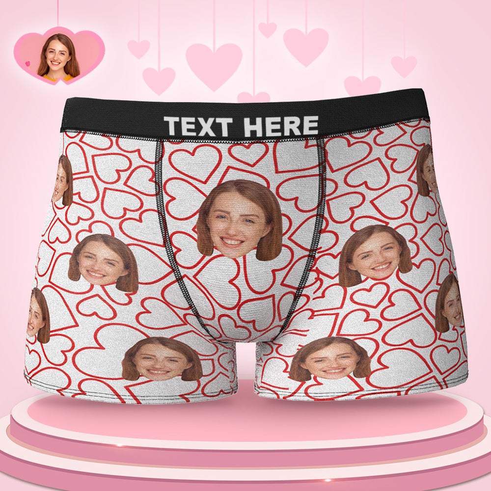 Custom Face Boxers Briefs My Heart is Yours Valentine's Day Gifts For Him - MyFaceBoxer