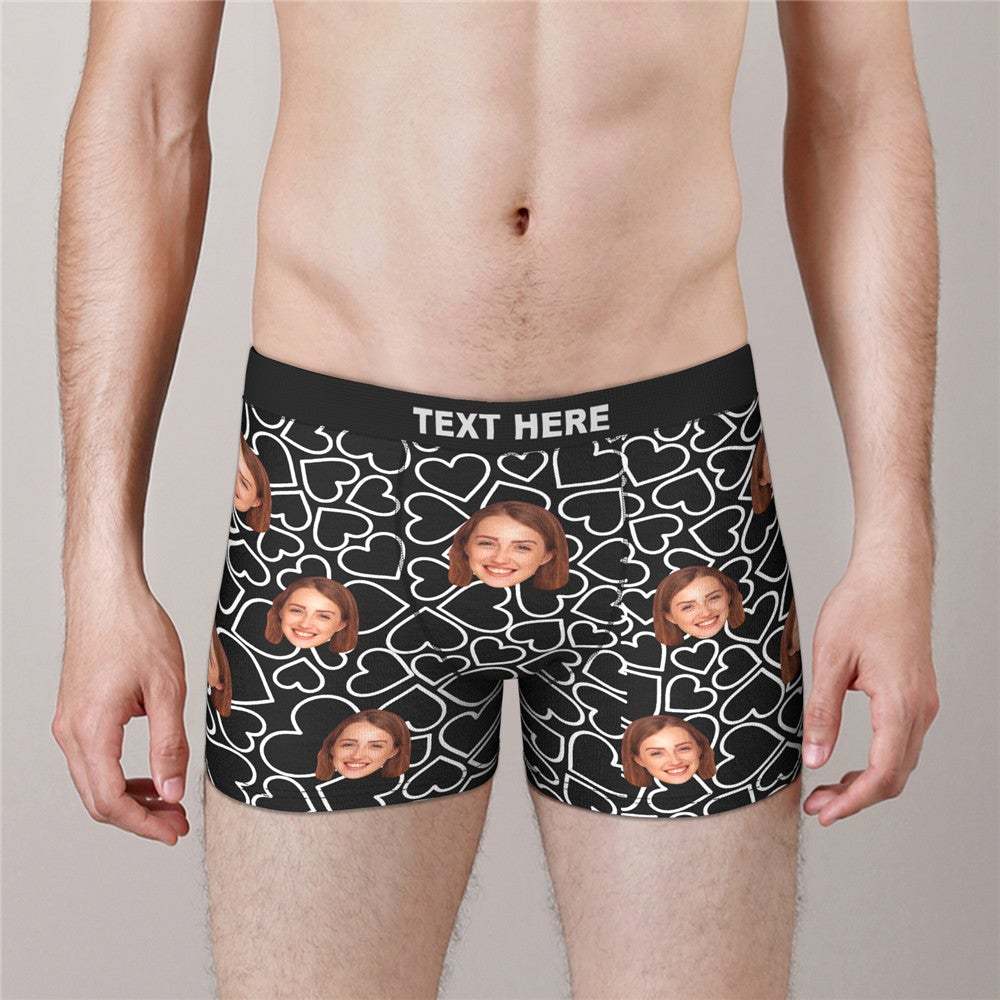 Custom Face Boxers Briefs My Heart is Yours Valentine's Day Gifts For Him - MyFaceBoxer
