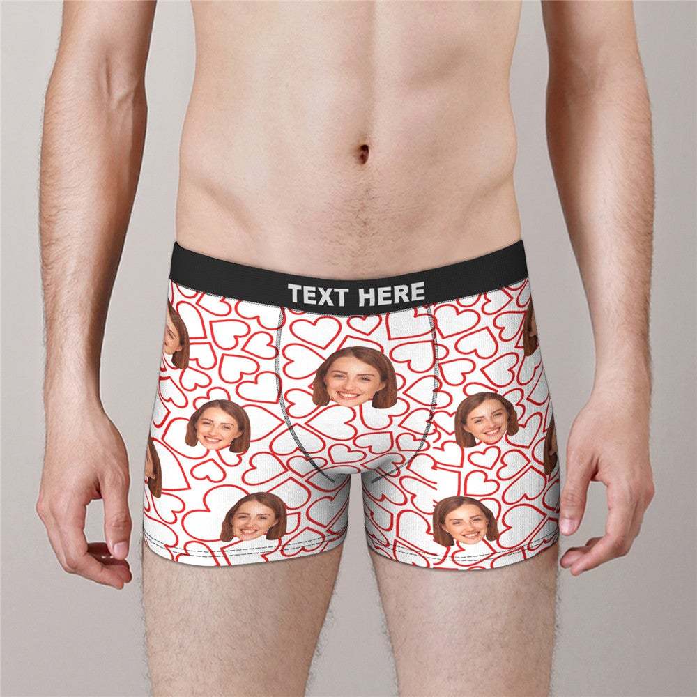 Custom Face Boxers Briefs My Heart is Yours Valentine's Day Gifts For Him - MyFaceBoxer