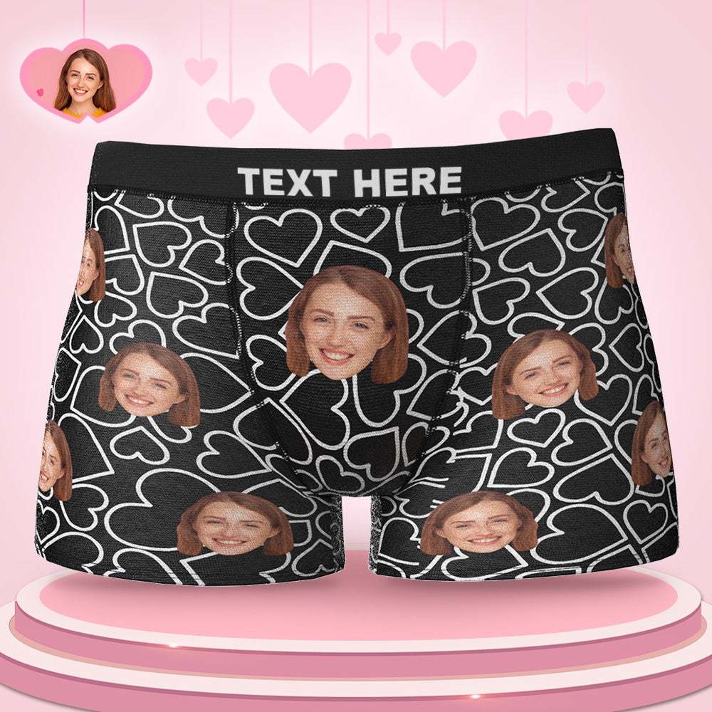 Custom Face Boxers Briefs My Heart is Yours Valentine's Day Gifts For Him - MyFaceBoxer