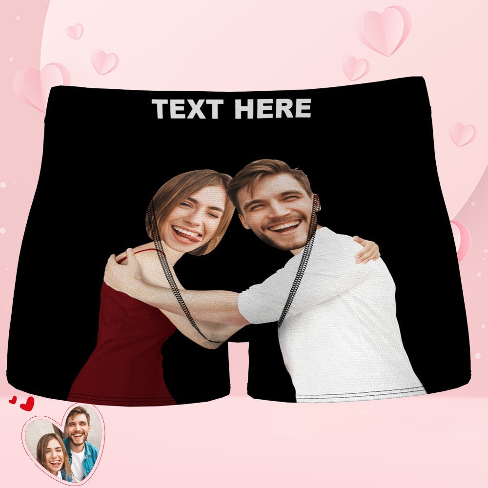 Valentine's Day Gift Custom Face Boxers add Picture Waistband Text Funny Underwear - MyFaceBoxer