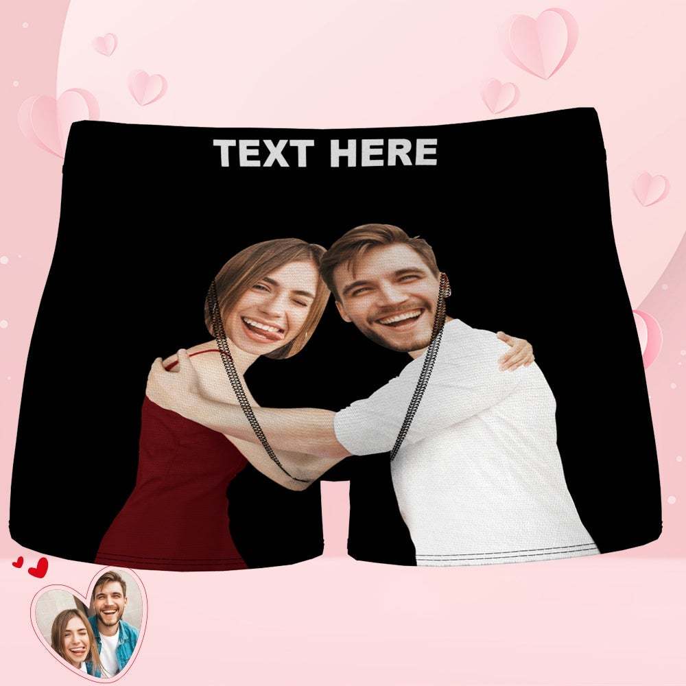 Valentine's Day Gift Custom Face Boxers add Picture Waistband Text Funny Underwear - MyFaceBoxer