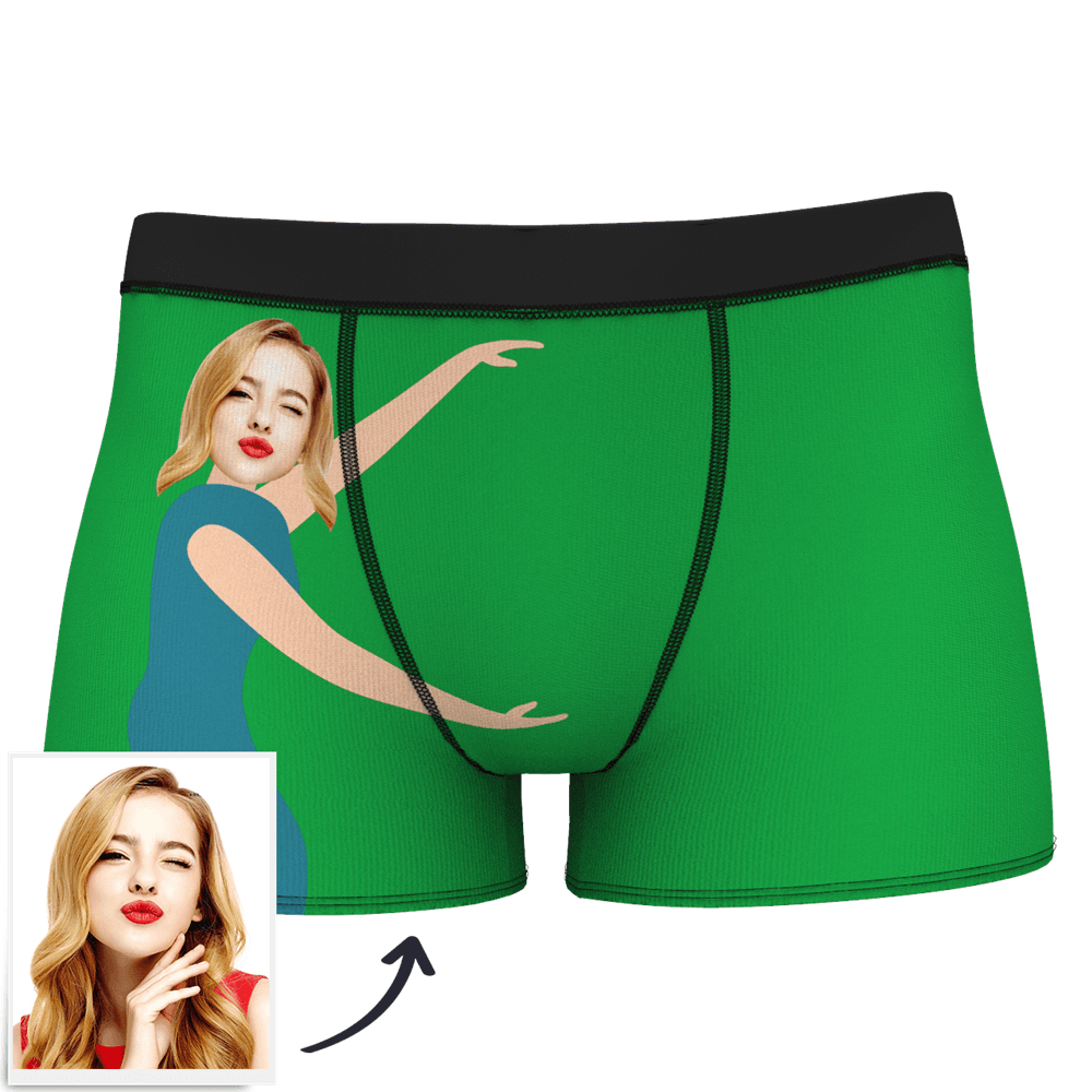 Men's Custom Face On Body Boxer Shorts - probably has such a long - Funny Face Boxer	 - MyFaceBoxer