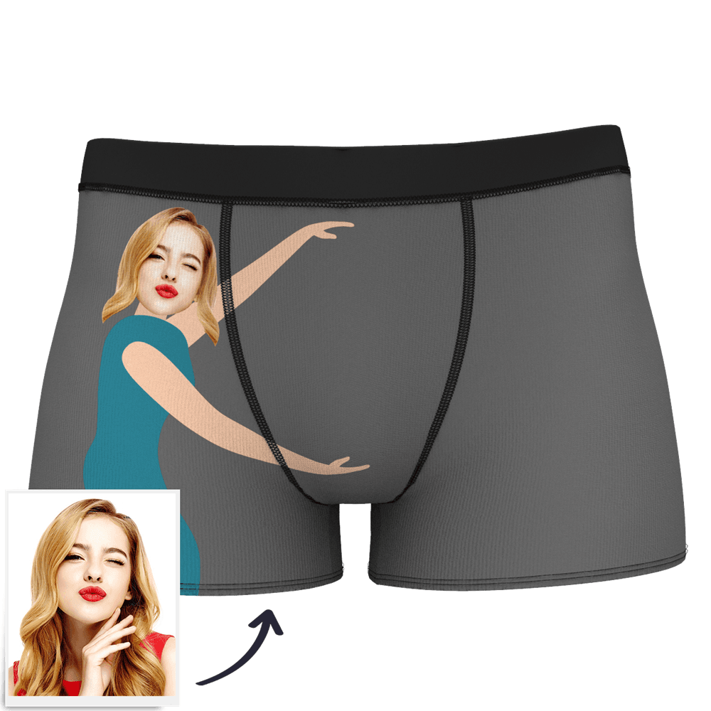 Men's Custom Face On Body Boxer Shorts - probably has such a long - Funny Face Boxer	 - MyFaceBoxer