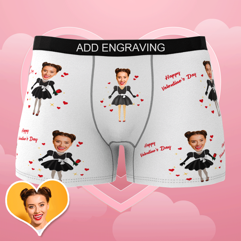 Custom Photo Boxer Men's Heart Face Underwear Couple Gifts AR View Valentine's Day Gifts - MyFaceBoxer