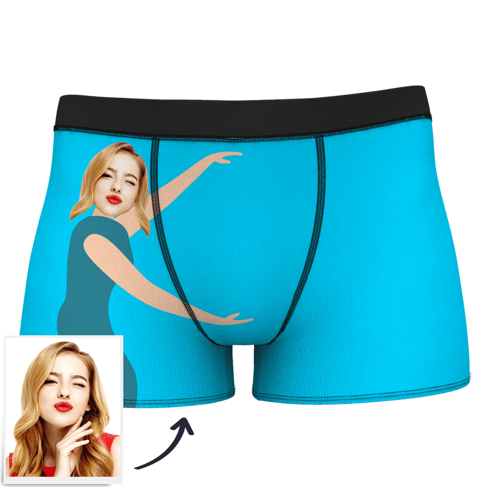 Men's Custom Face On Body Boxer Shorts - probably has such a long - Funny Face Boxer	 - MyFaceBoxer