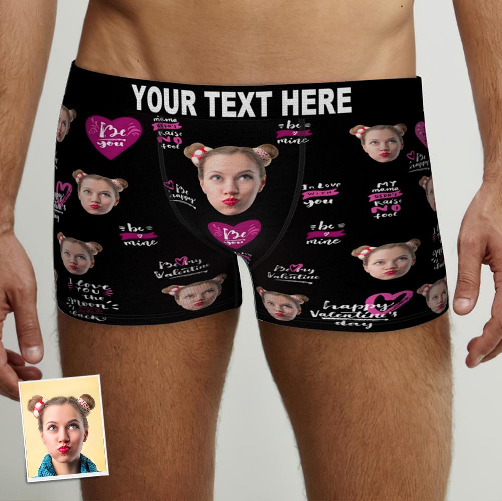 Custom Face Boxer Brief Be Mine Happy Valentine's Day Gifts For Him - MyFaceBoxer