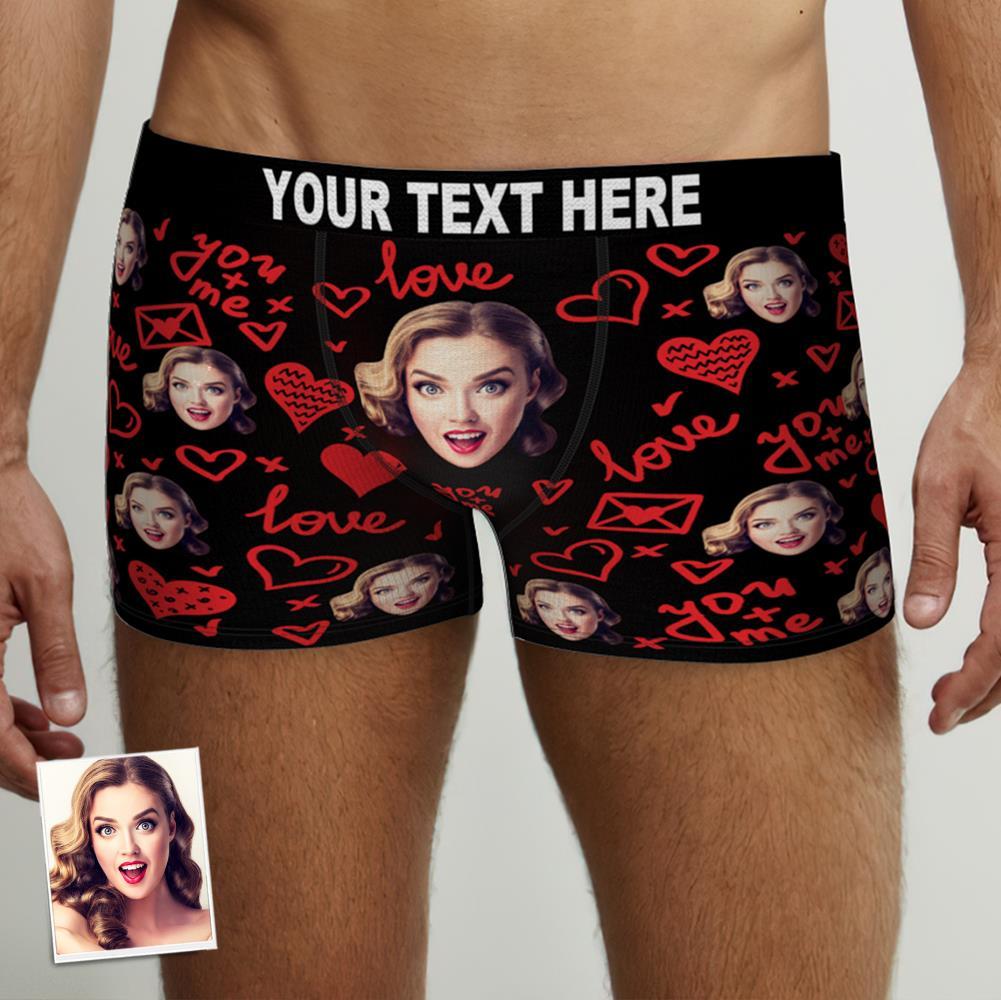 Custom Face Boxer Brief You and Me Equals to Love Gifts For Him - MyFaceBoxer