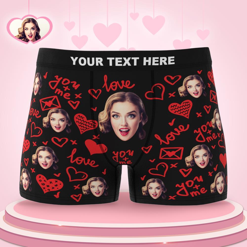 Custom Face Boxer Brief You and Me Equals to Love Gifts For Him - MyFaceBoxer