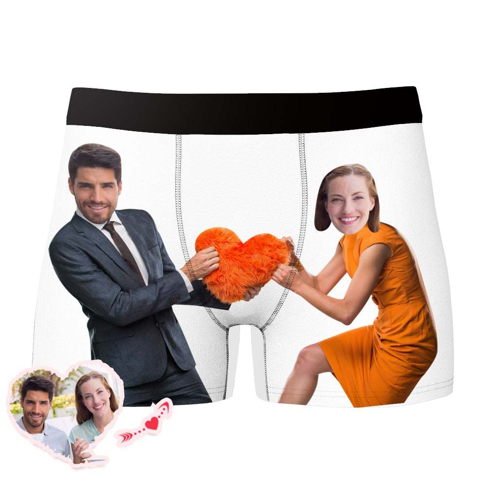 Custom Photo Pull Love Heart Boxer Sexy Underwear Valentine's Day Gift - Men - MyFaceBoxer