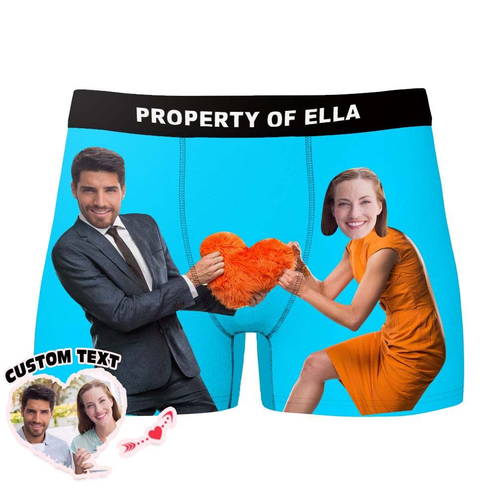 Custom Photo Pull Love Heart Boxer Sexy Underwear Valentine's Day Gift - Men - MyFaceBoxer