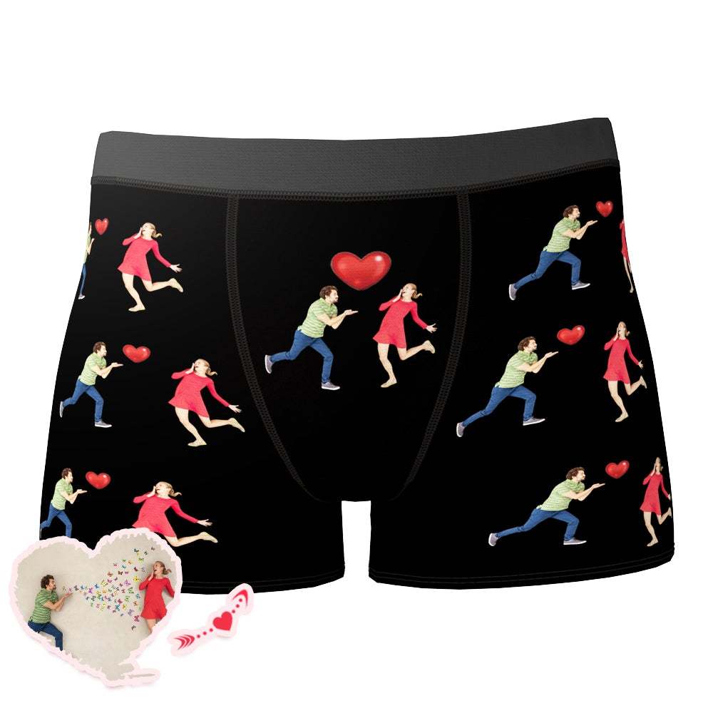 Custom Photo Boxer Couple Love Kiss Underwear Valentine's Day Gift - Men - MyFaceBoxer