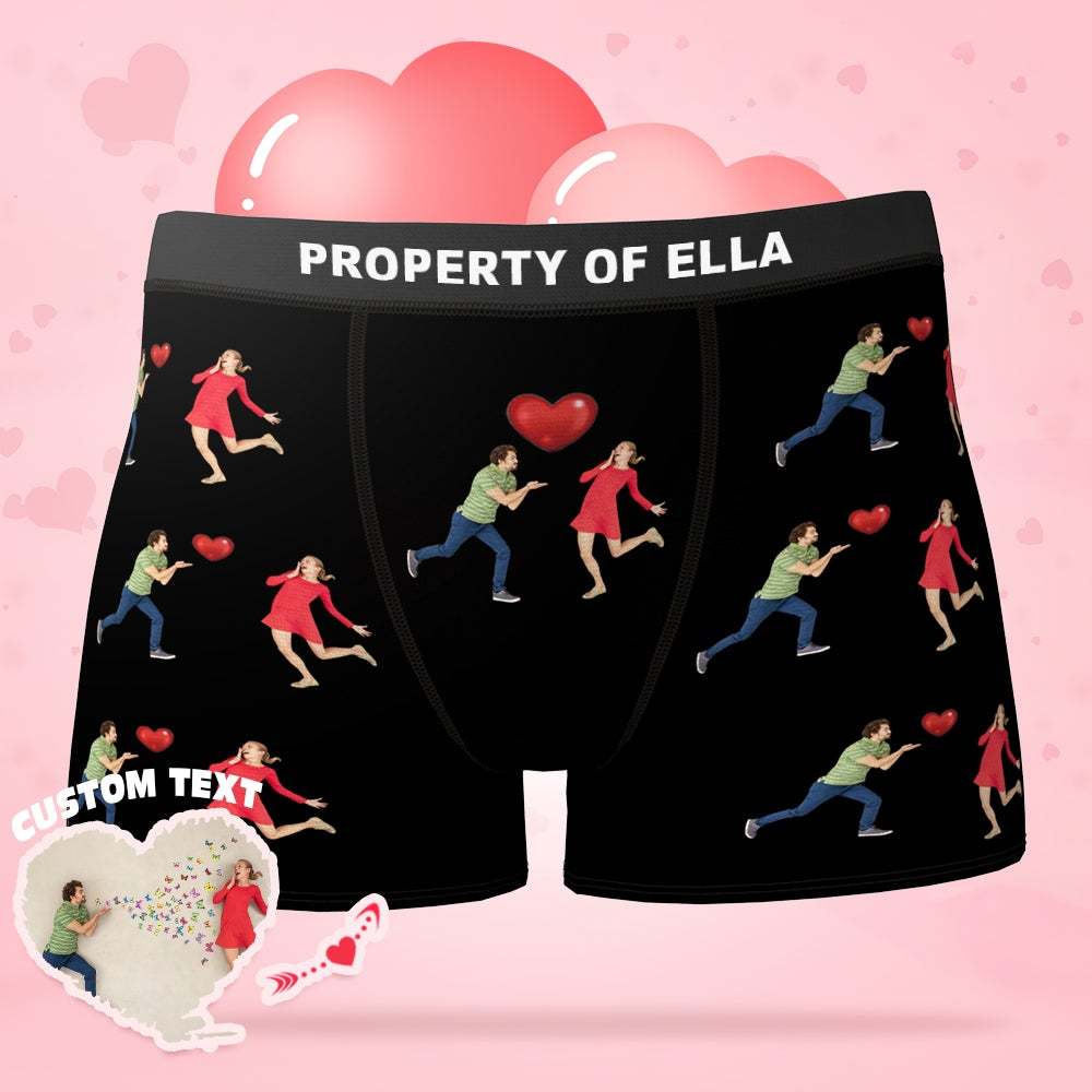 Custom Photo Boxer Couple Love Kiss Underwear Valentine's Day Gift - Men - MyFaceBoxer