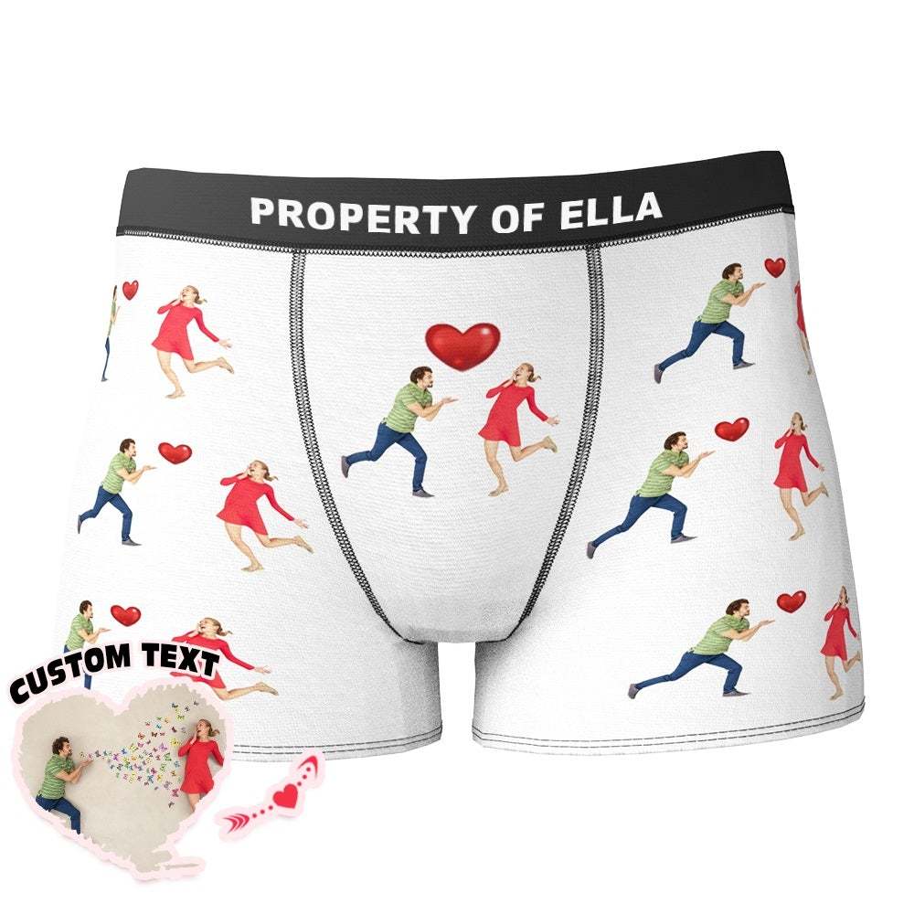 Custom Photo Boxer Couple Love Kiss Underwear Valentine's Day Gift - Men - MyFaceBoxer