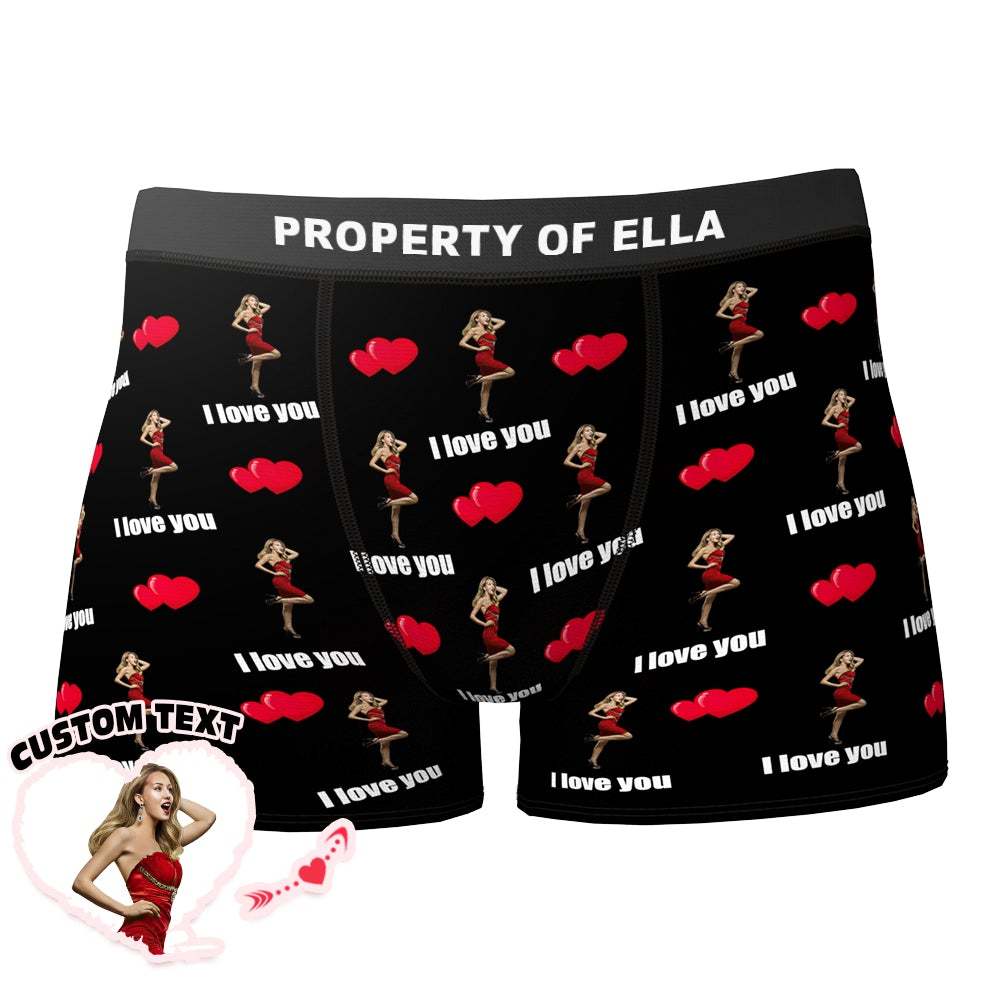 Custom Photo Boxer Double Heart-shaped Face Underwear Valentine's Day Gift - Men - MyFaceBoxer