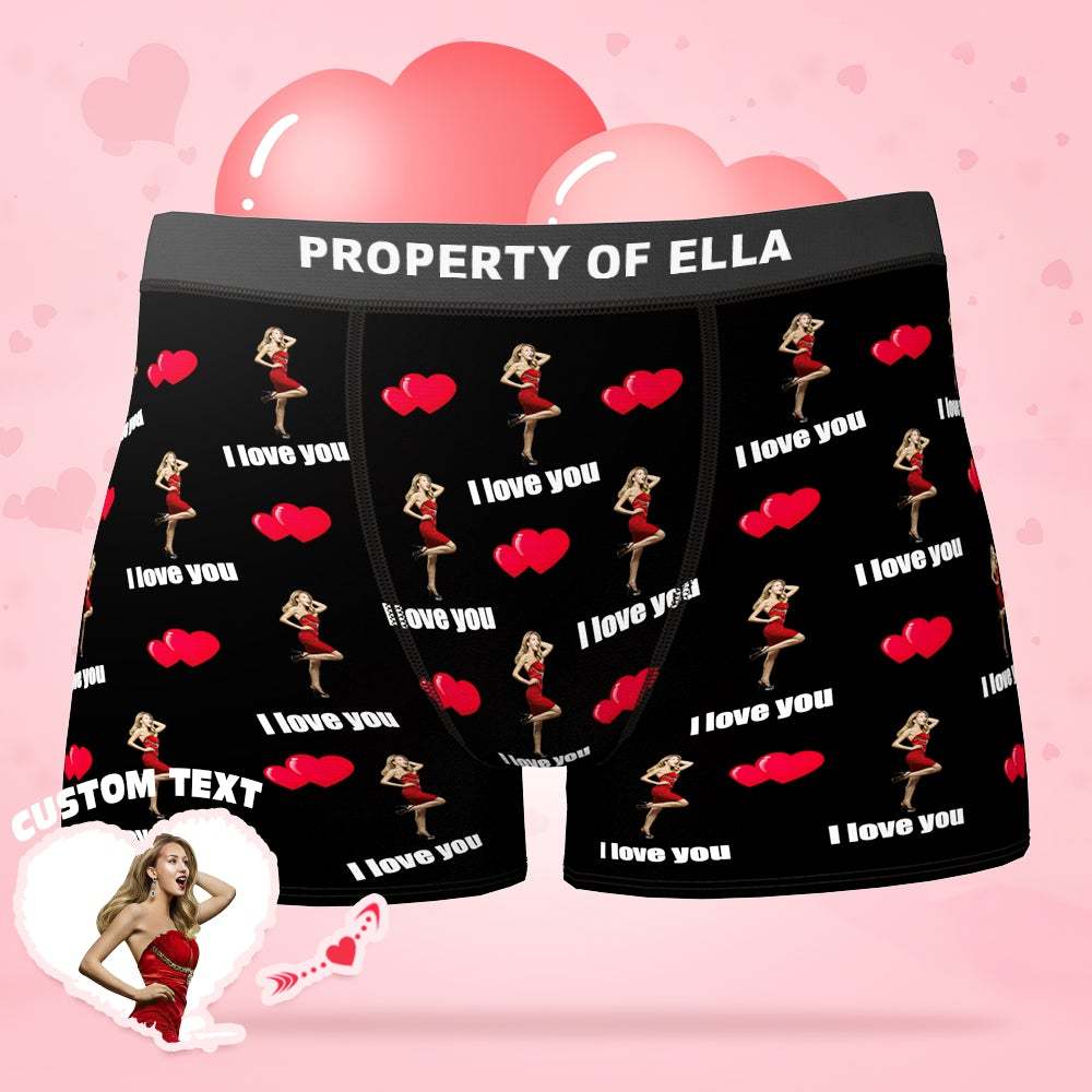 Custom Photo Boxer Double Heart-shaped Face Underwear Valentine's Day Gift - Men - MyFaceBoxer