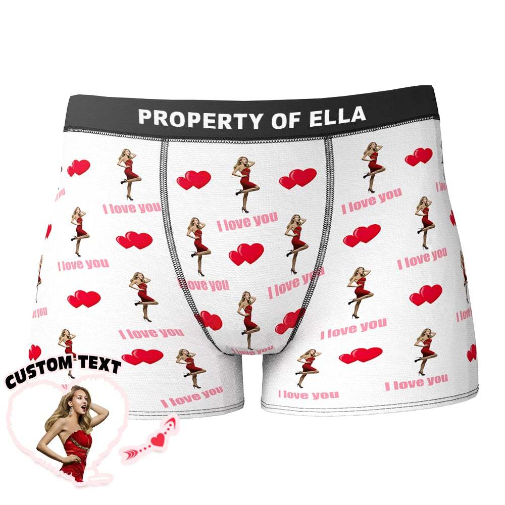 Custom Photo Boxer Double Heart-shaped Face Underwear Valentine's Day Gift - Men - MyFaceBoxer