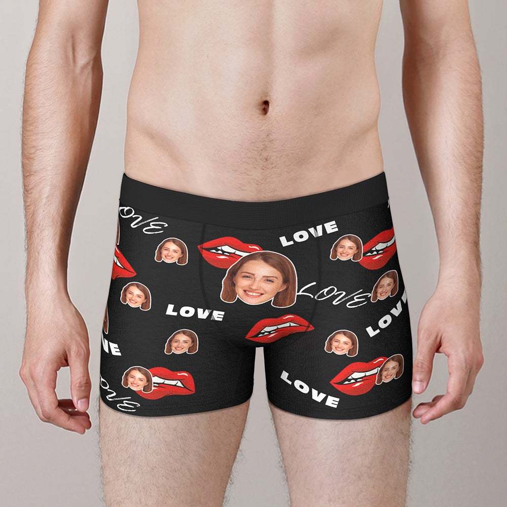 Custom Face Boxers Brief with Love Valentine's Day Gifts - MyFaceBoxer