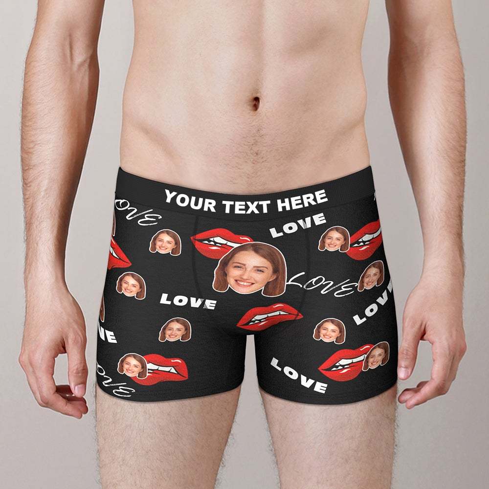 Custom Face Boxers Brief with Love Valentine's Day Gifts - MyFaceBoxer