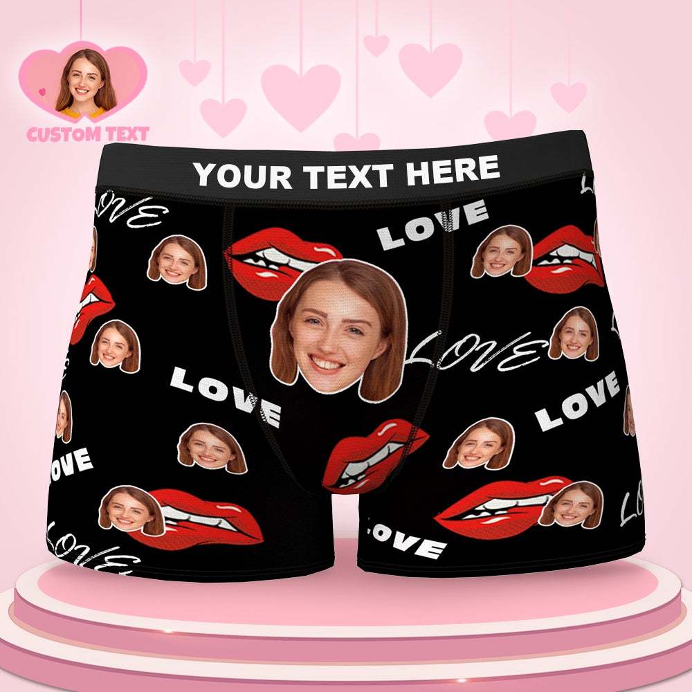 Custom Face Boxers Brief with Love Valentine's Day Gifts - MyFaceBoxer