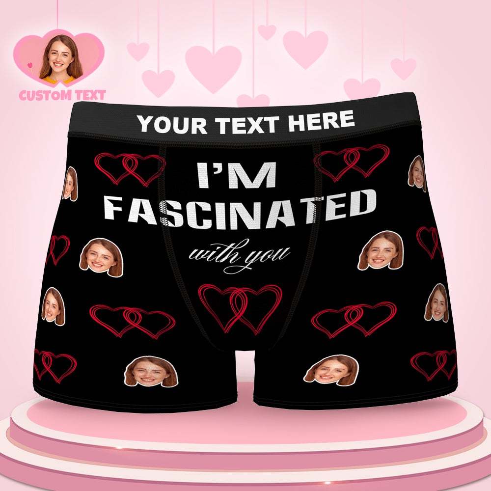 Custom Face Boxers Brief I'm Fascinated with You Valentine's Day Gifts - MyFaceBoxer