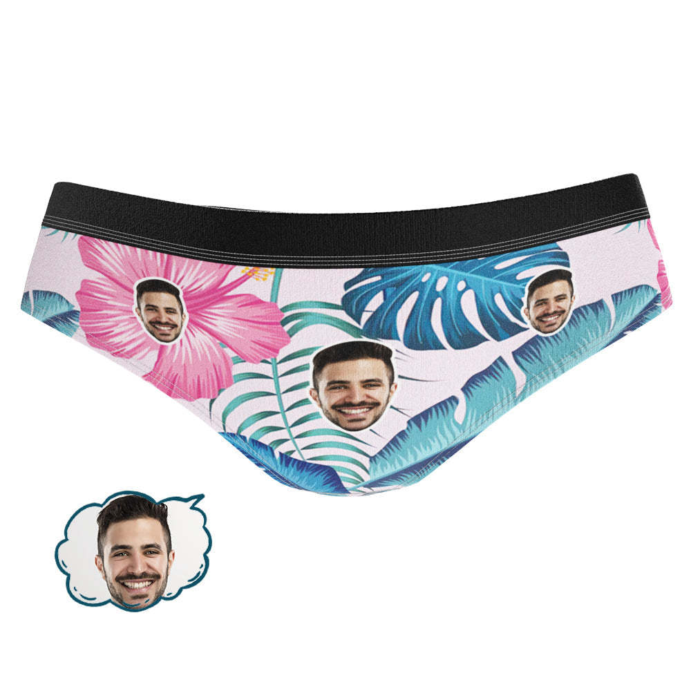 Custom Face Boxer Hawaiian Style Couple Matching Briefs Underwear Gift - MyFaceBoxer