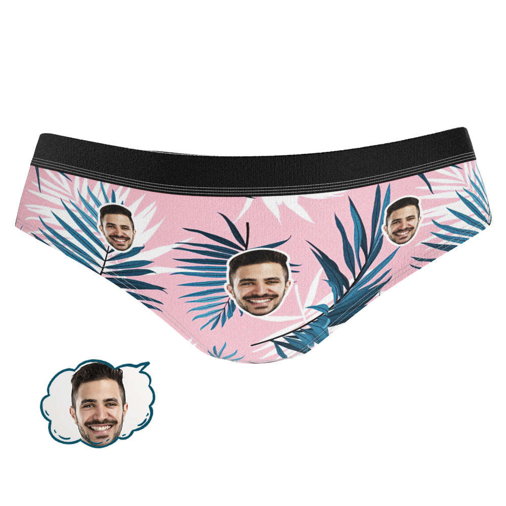 Custom Face Boxer Tropics Pattern Couple Matching Briefs Gift for Lover Wedding Gift - MyFaceBoxer