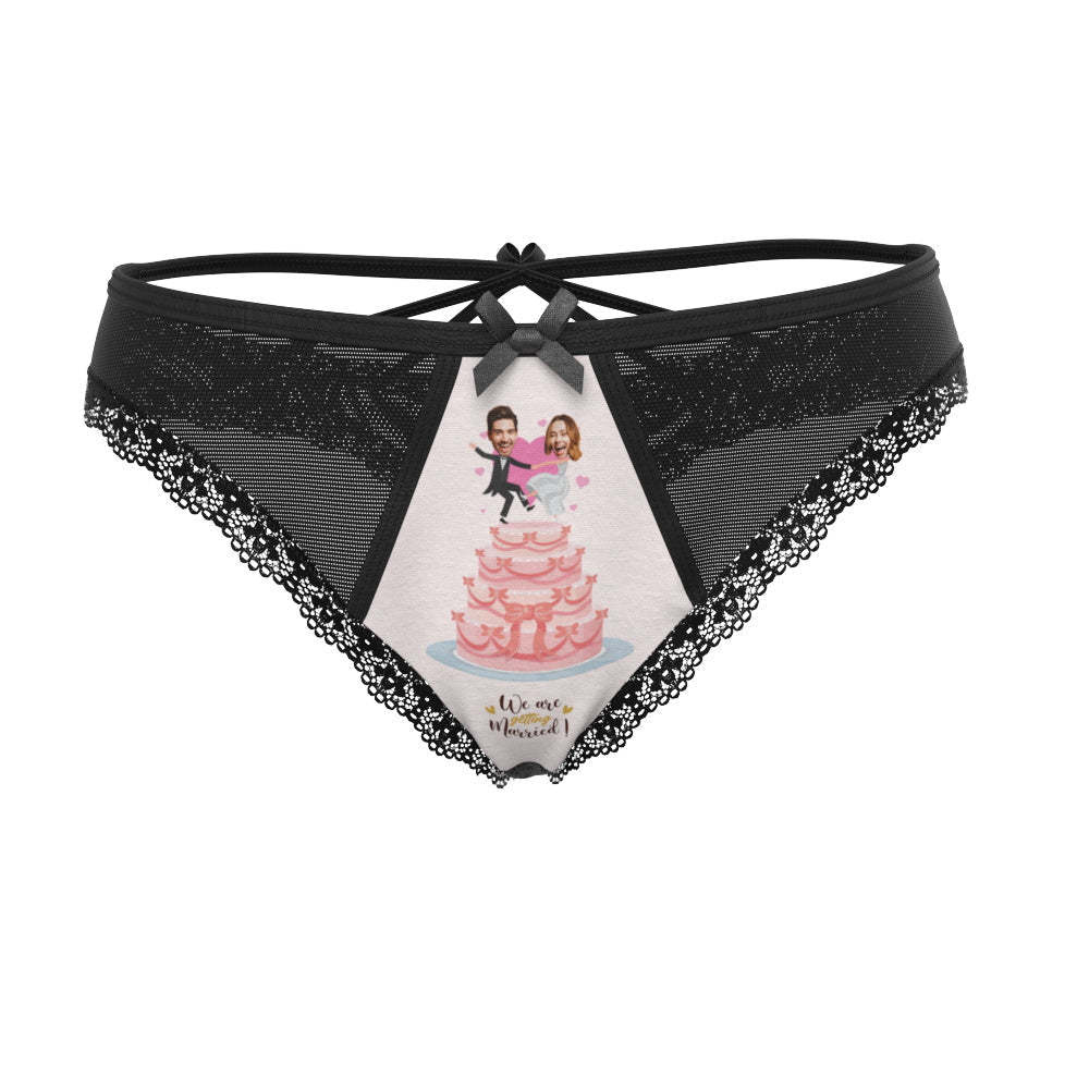 Custom Face Underwear We're Getting Married Lace Thong Wedding Gift Wedding Gift - MyFaceBoxer