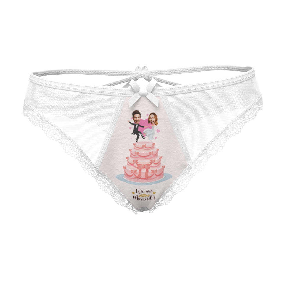 Custom Face Underwear We're Getting Married Lace Thong Wedding Gift Wedding Gift - MyFaceBoxer