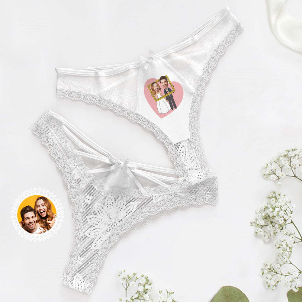 Custom Face Lace Thong Wedding Pattern Underwear Wedding Gift Wedding Gift - MyFaceBoxer