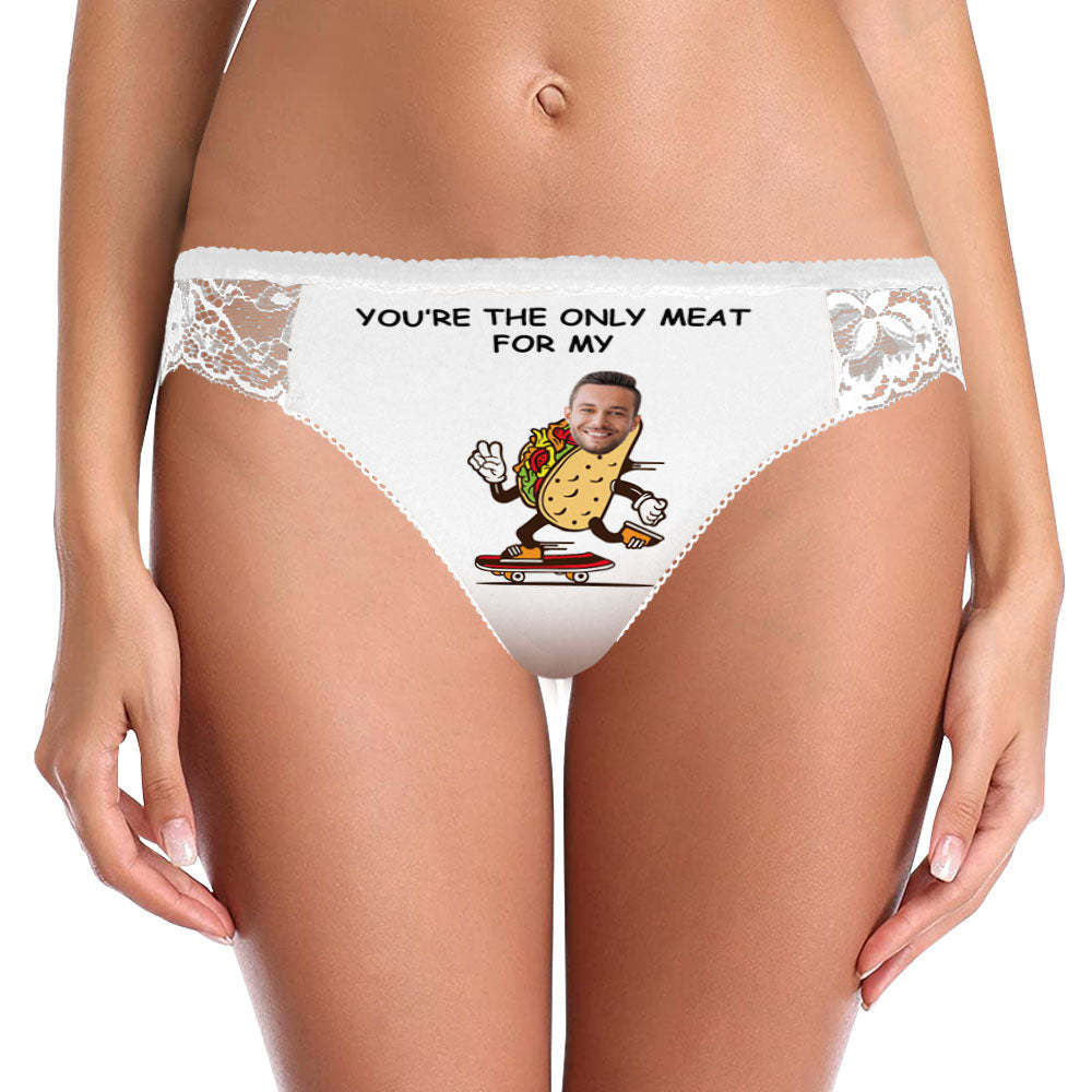 Custom Women Lace Panty Face Sexy Panties - You're The Only Meat For Me - MyFaceBoxer