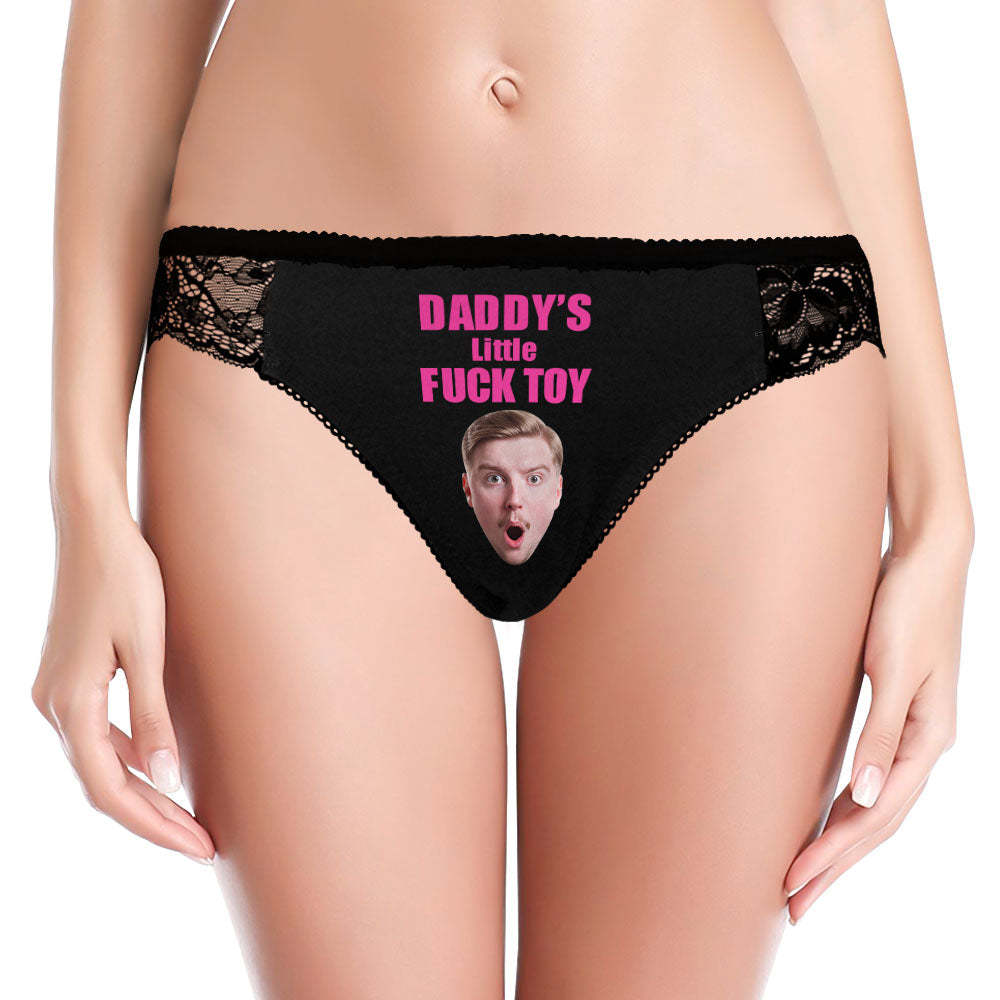 Custom Women Lace Panty Face Sexy Panties Women's Underwear - Daddy's Little Fuck Toy - MyFaceBoxer