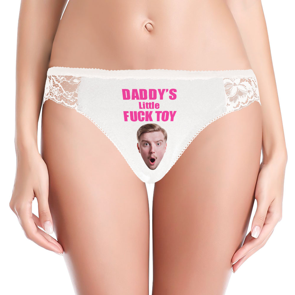 Custom Women Lace Panty Face Sexy Panties Women's Underwear - Daddy's Little Fuck Toy - MyFaceBoxer