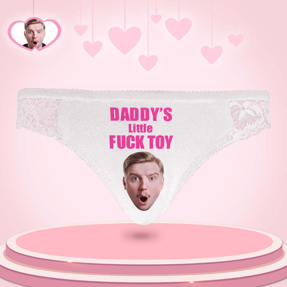 Custom Women Lace Panty Face Sexy Panties Women's Underwear - Daddy's Little Fuck Toy - MyFaceBoxer