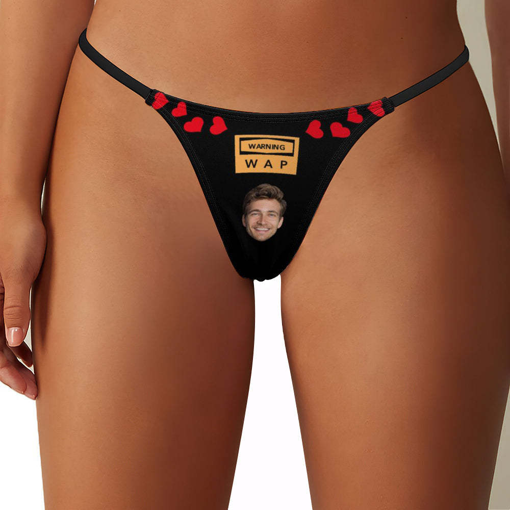 Custom Face Warning Wap Women's Tanga Thong - MyFaceBoxer