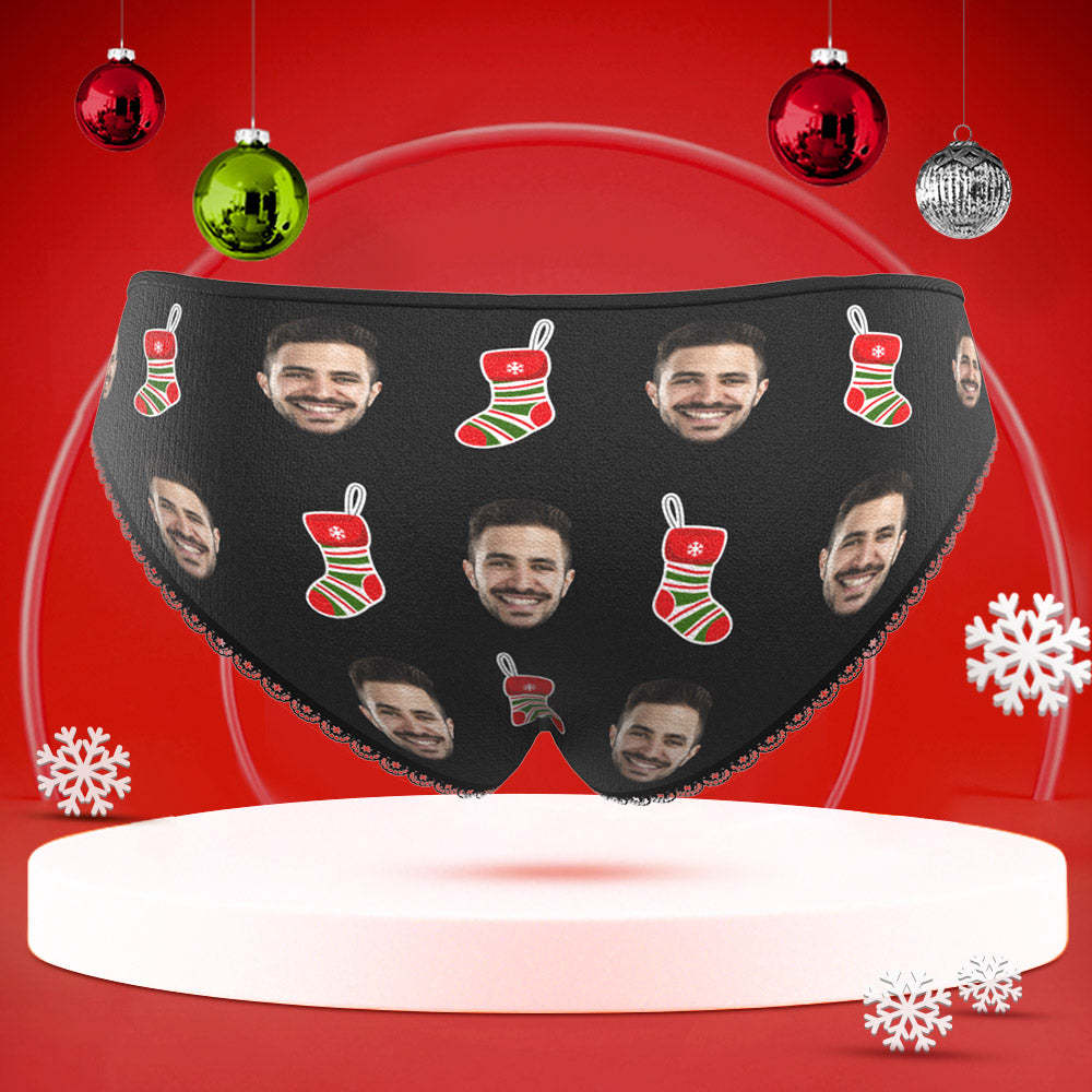 Custom Face Underwear Personalized Women High-Cut Briefs Panties Christmas - Property Of - MyFaceBoxer