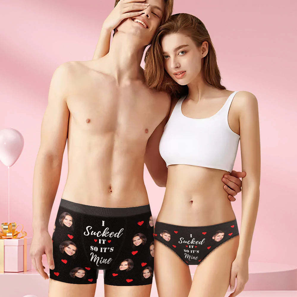 Custom Face Matching Underwear for Couples I Sucked It Valentine's Day Gift - MyFaceBoxer