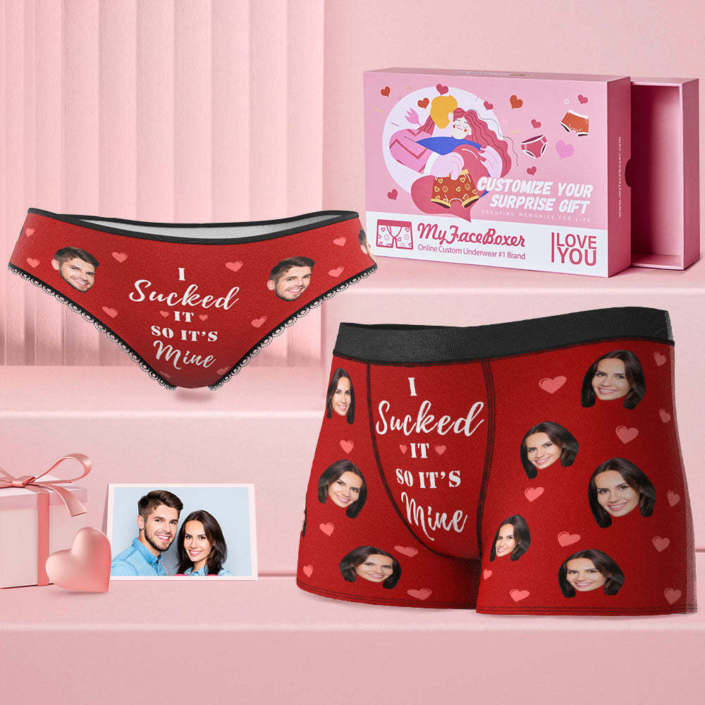 Custom Face Matching Underwear for Couples Multicolor I Sucked It Valentine's Day Gift - MyFaceBoxer