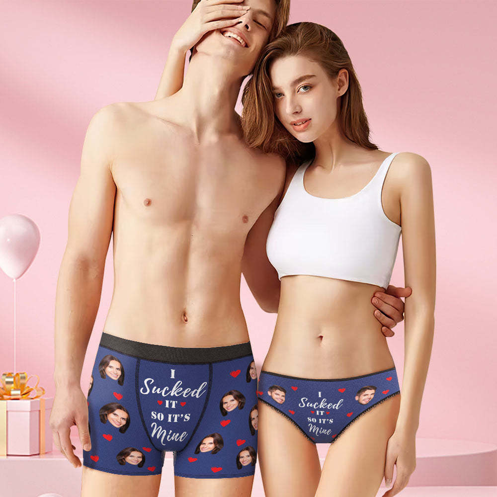 Custom Face Matching Underwear for Couples Multicolor I Sucked It Valentine's Day Gift - MyFaceBoxer