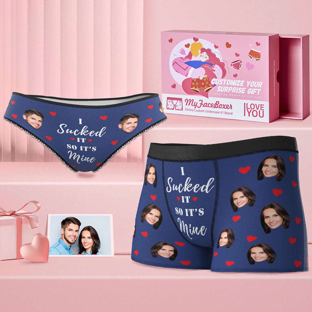 Custom Face Matching Underwear for Couples Multicolor I Sucked It Valentine's Day Gift - MyFaceBoxer