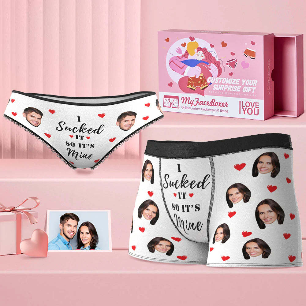 Custom Face Matching Underwear for Couples I Sucked It Valentine's Day Gift - MyFaceBoxer