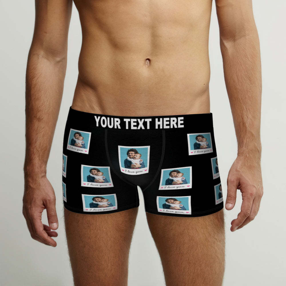 Custom Photo Boxers Briefs Personalized Photo Boxers Father's Day Gift - MyFaceBoxer