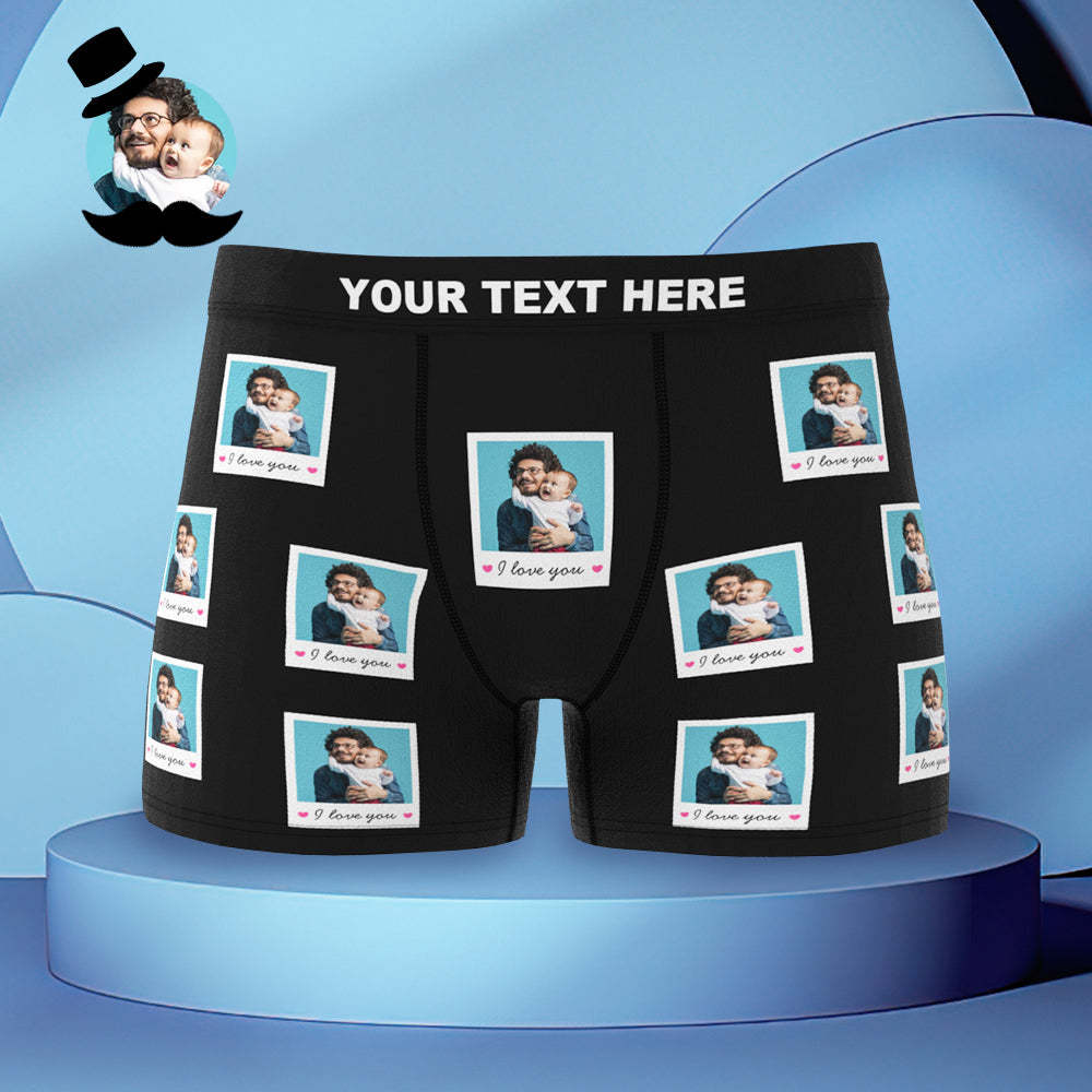 Custom Photo Boxers Briefs Personalized Photo Boxers Father's Day Gift - MyFaceBoxer