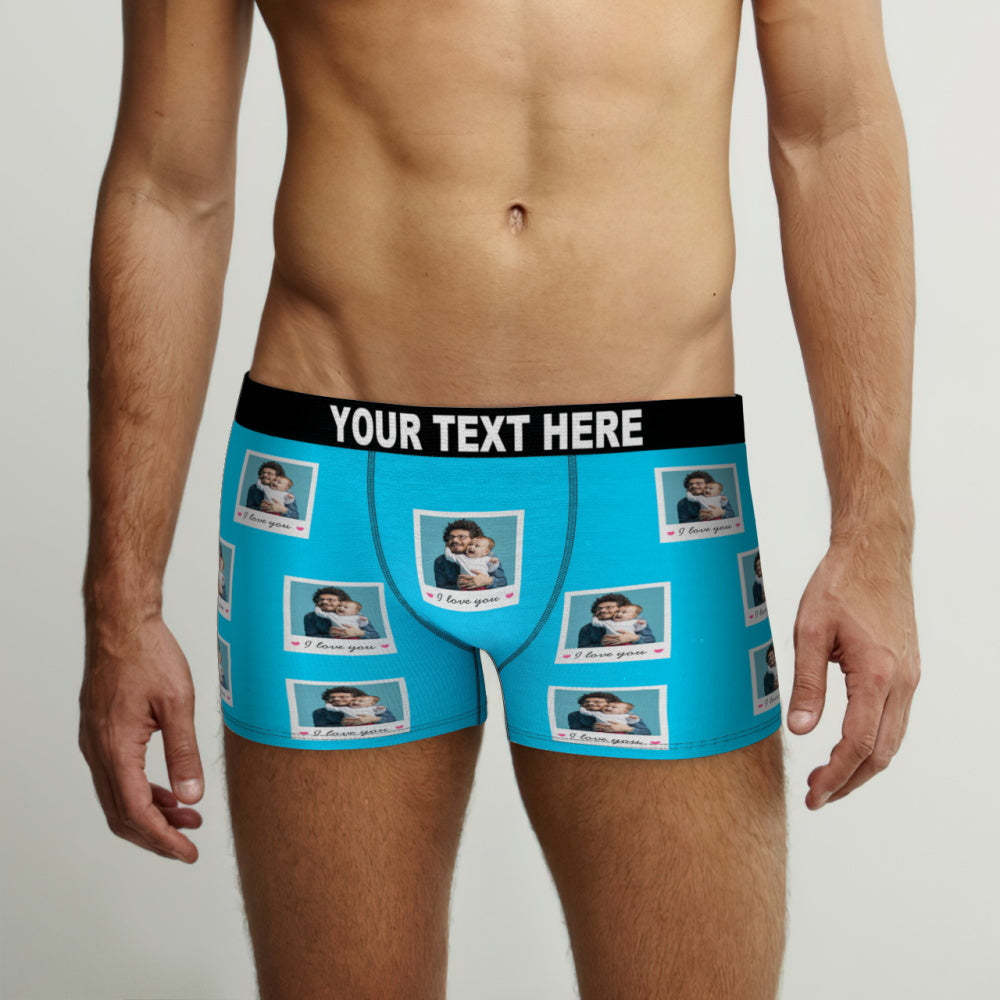 Custom Photo Boxers Briefs Personalized Photo Boxers Father's Day Gift - MyFaceBoxer