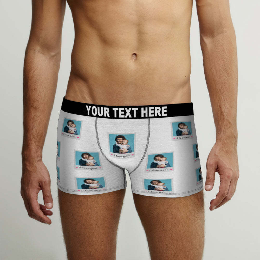 Custom Photo Boxers Briefs Personalized Photo Boxers Father's Day Gift - MyFaceBoxer