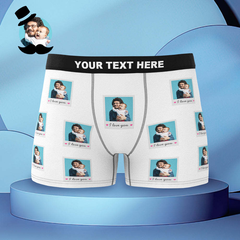 Custom Photo Boxers Briefs Personalized Photo Boxers Father's Day Gift - MyFaceBoxer