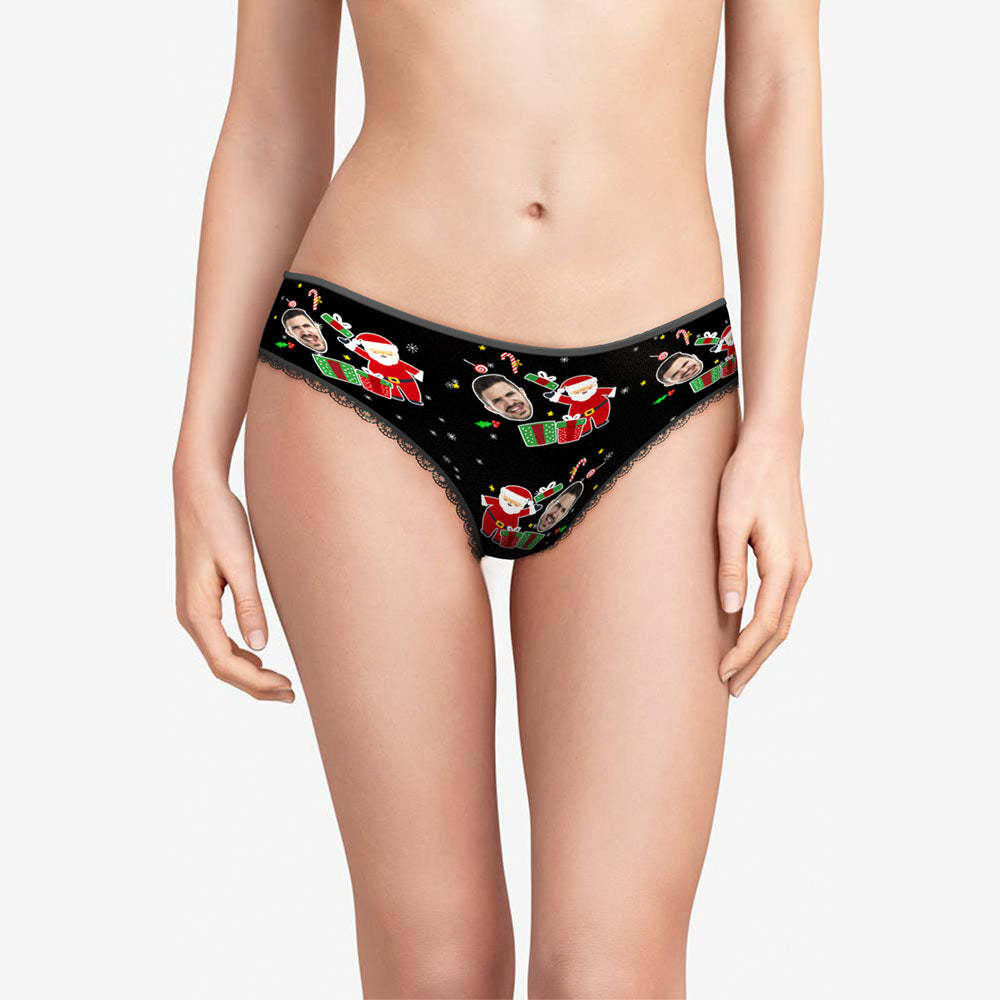 Custom Face Underwear Personalized Funny Women High-Cut Briefs Panties Christmas Surprise Gift For Her - MyFaceBoxer